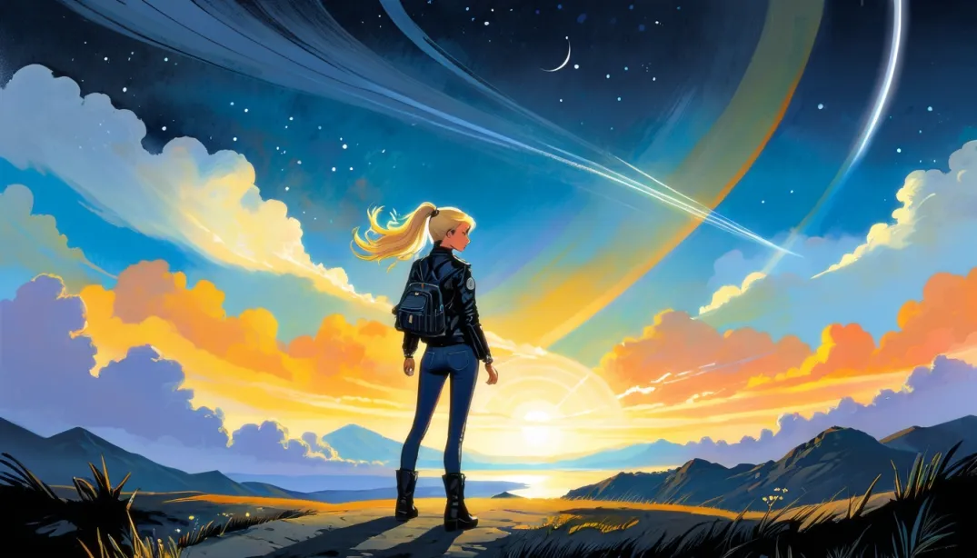 Radiant Transformation: A Time Traveler's Journey