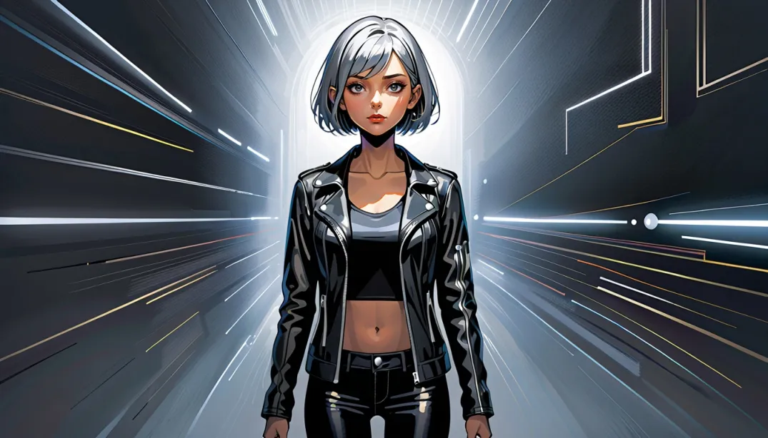 "Metallic Rebellion: A Cyborg's Fight for Freedom"
