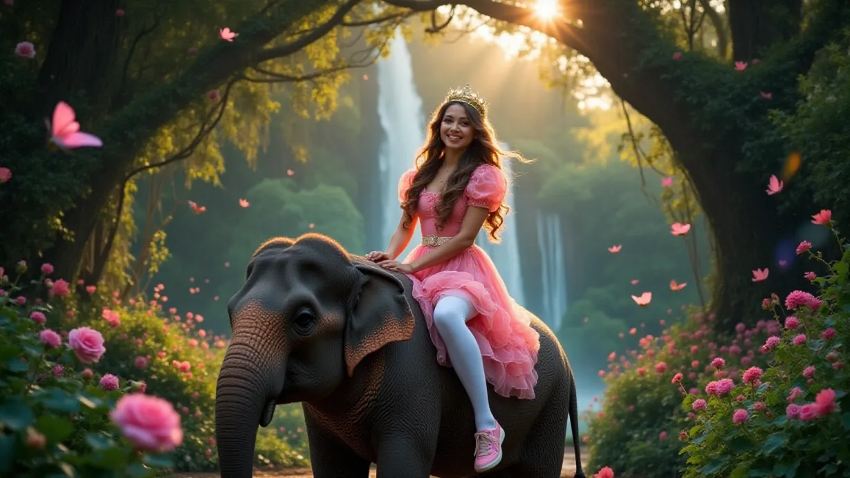 Princesses Ride An Elephant