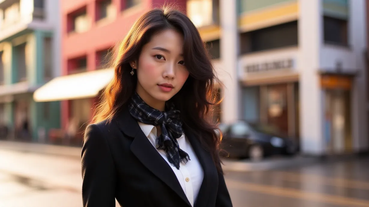 在火车站离开的女孩